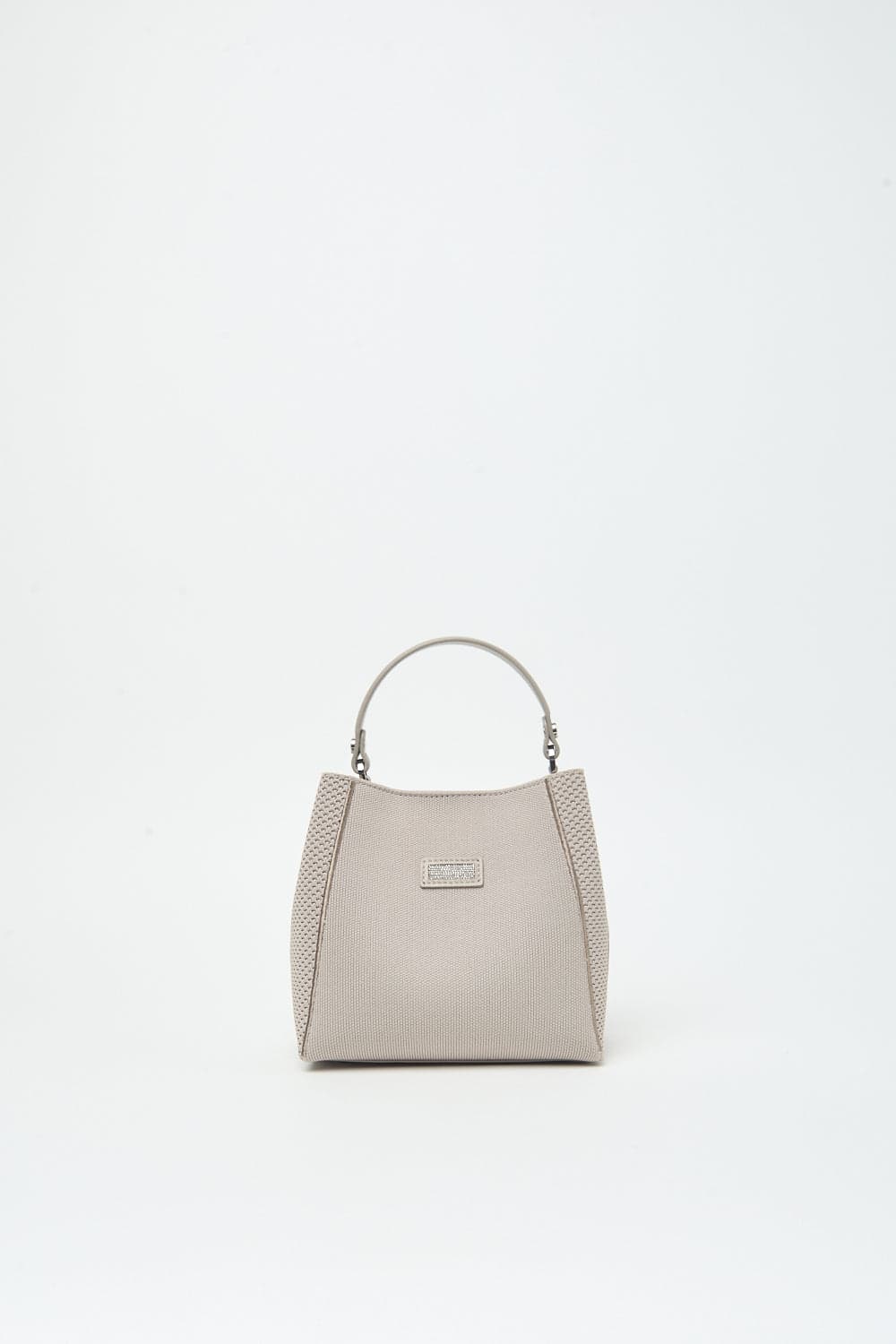 Small hand bag Recycled polyester, cowhide, cotton and metal Seaside sand beige
